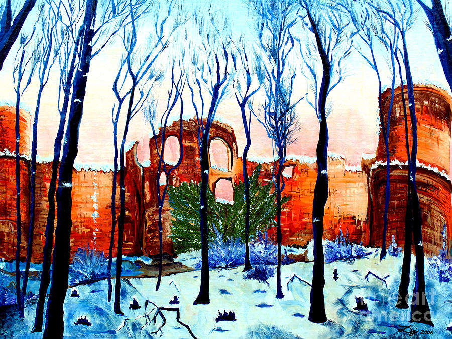 Castle Painting - Winter Castle  by Daniel Janda