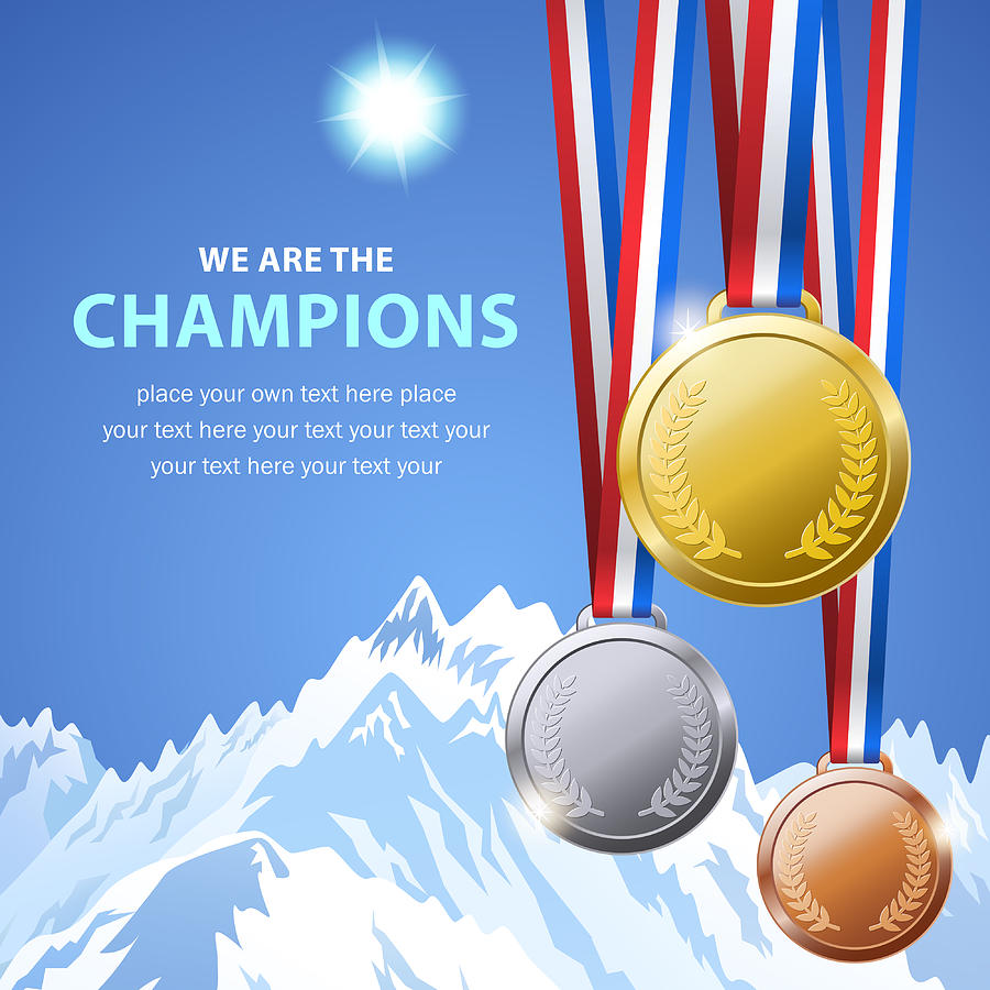 Winter Champion Medals Drawing by Exxorian
