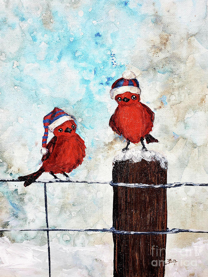 Winter Chirps After the Storm Painting by Zan Savage