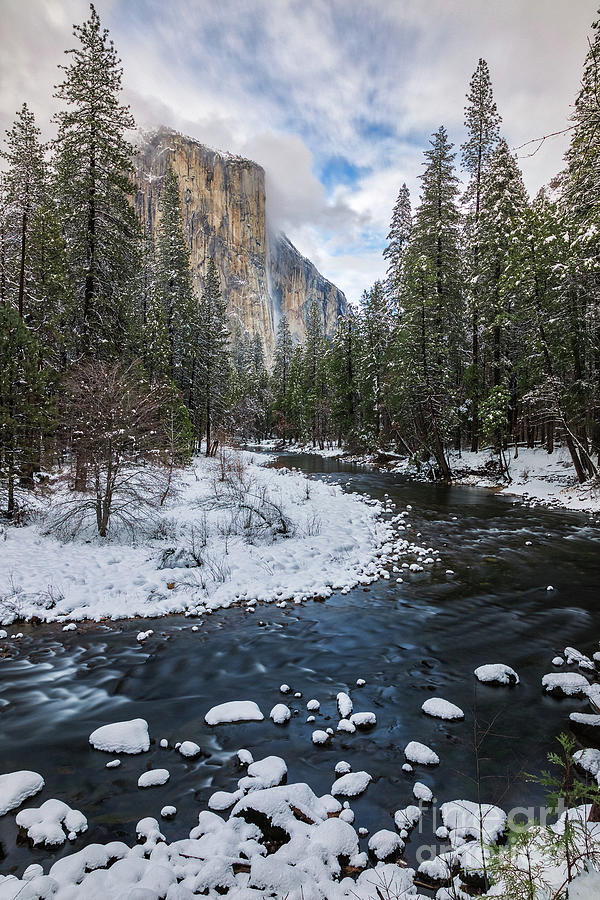 Winter Clouds and El Capitan Photograph by Anthony Michael Bonafede