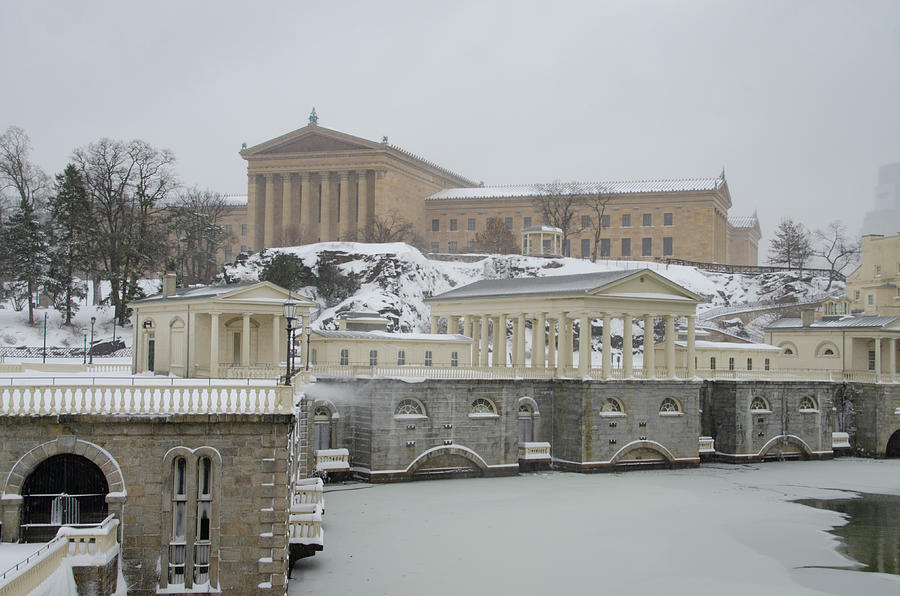 Winter Comes to Philadelphia - Fairmount Waterworks Photograph by Bill Cannon
