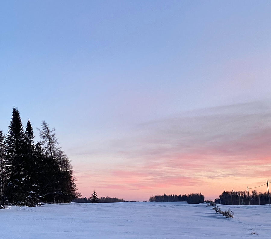 Winter Countryside  Sunset Photograph by Judy Dimentberg