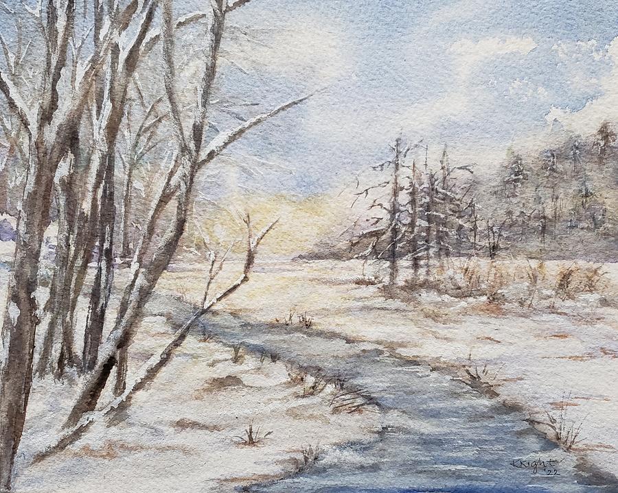 Winter Creek Painting by Katie Kight