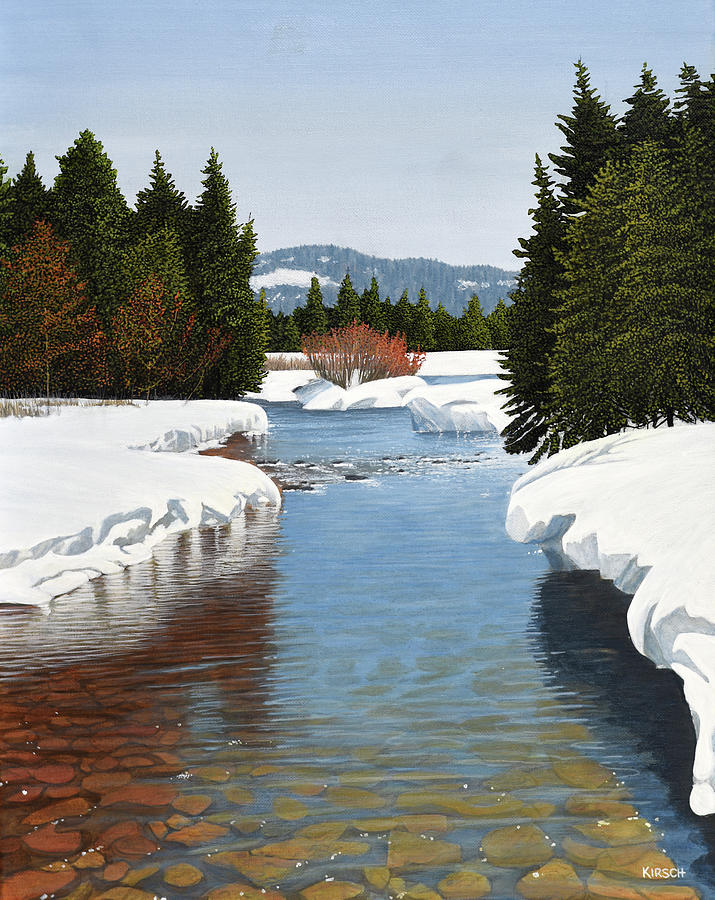 Winter Creek Killarney Painting by Kenneth M Kirsch