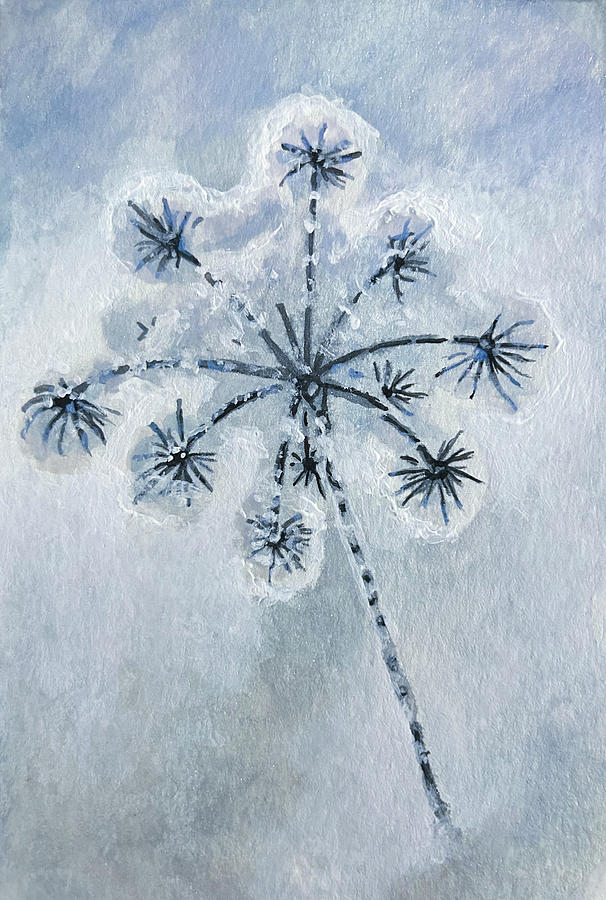 Winter Dandelion Painting by Jean Haynes