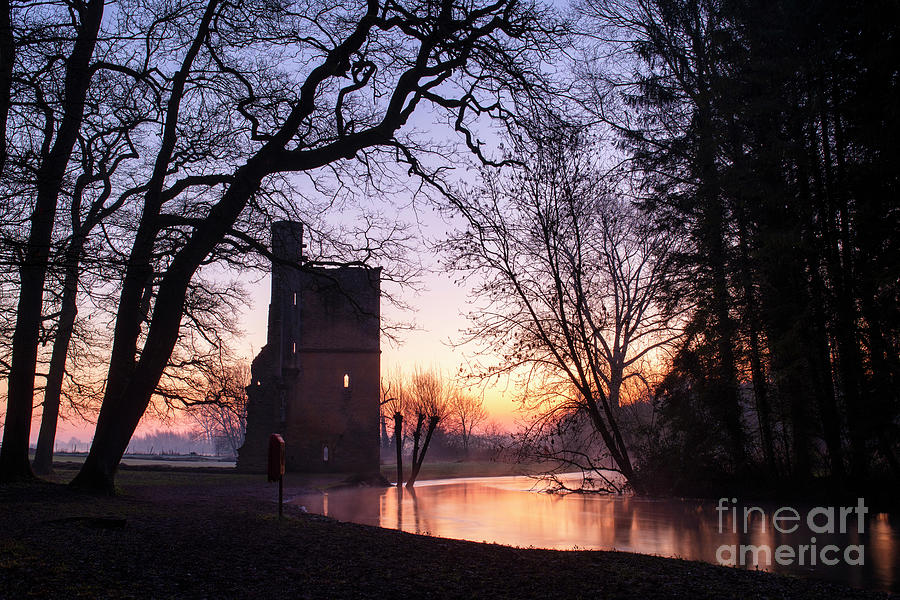 Winter Dawn Minster Lovell Hall Photograph by Tim Gainey