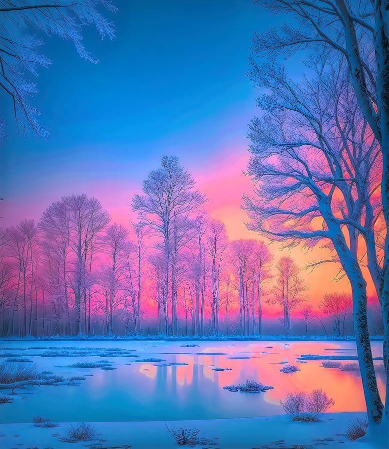 Winter Dawn  Digital Art by Mo Barton