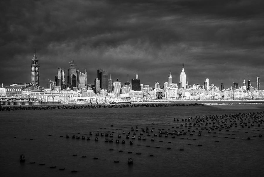 Winter Day At The NYC Skyline BW Photograph by Susan Candelario