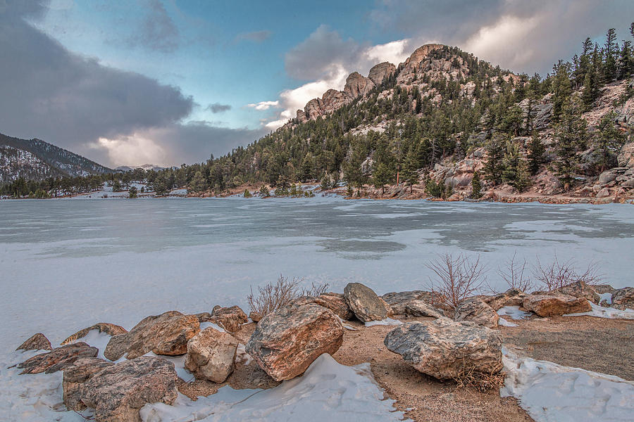 Winter Days End Along Lily Lake Photograph by Marcy Wielfaert