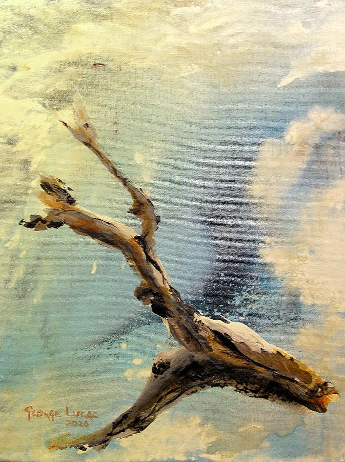 Landscape Painting - Winter Driftwood by George Lucas