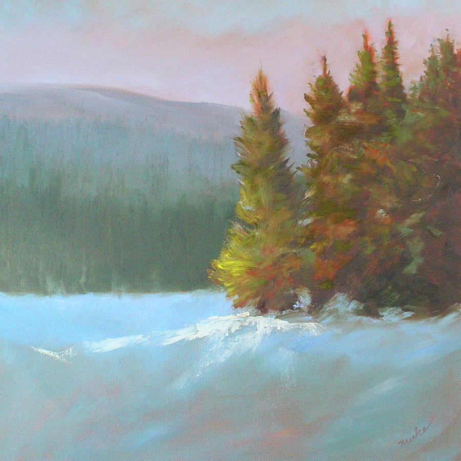 Winter Dusk Painting by Nancy Merkle
