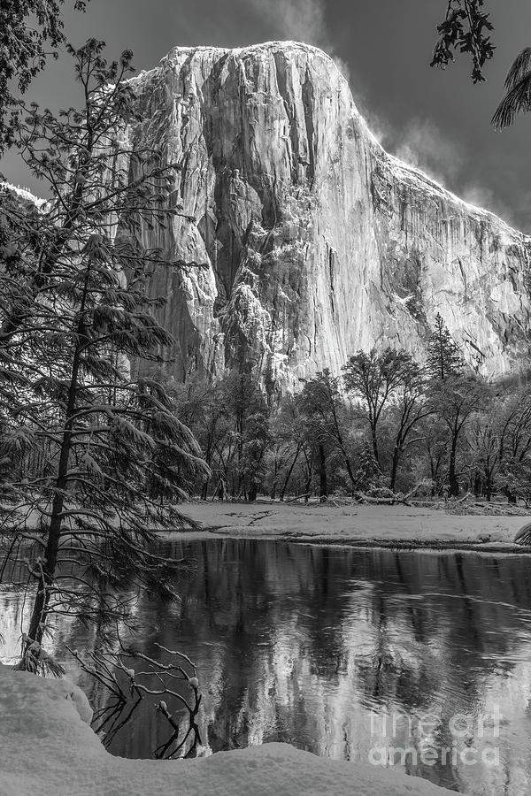 Winter, El Cap and Merced River Photograph by Anthony Michael Bonafede
