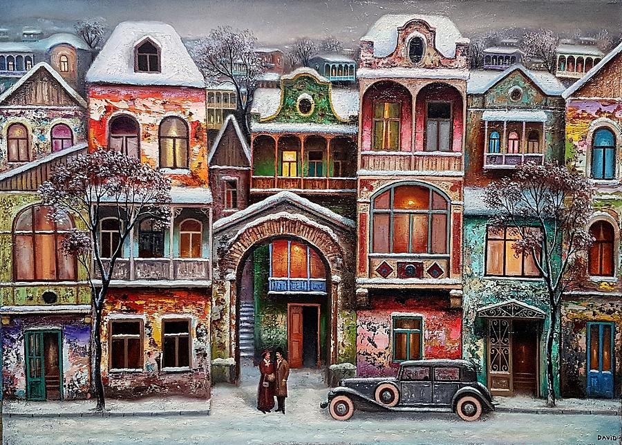 Winter evening Painting by David Martiashvili - Fine Art America