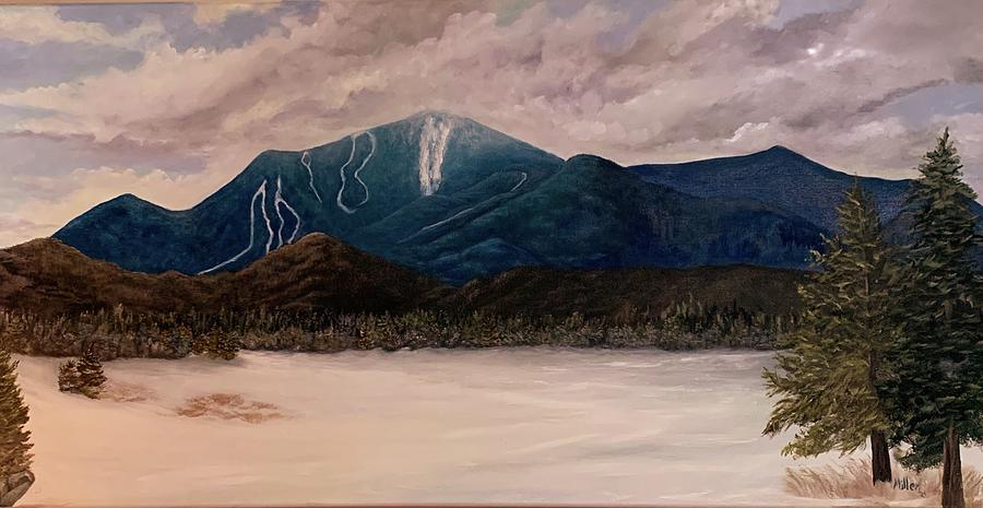 Winter Evening Whiteface Painting by Peggy Miller