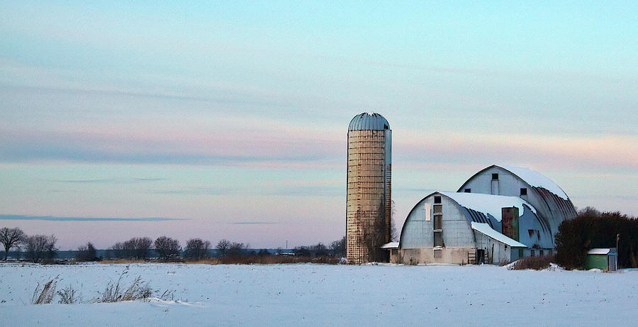 Winter Farm and Barns Ontario Photograph by Tatiana Travelways