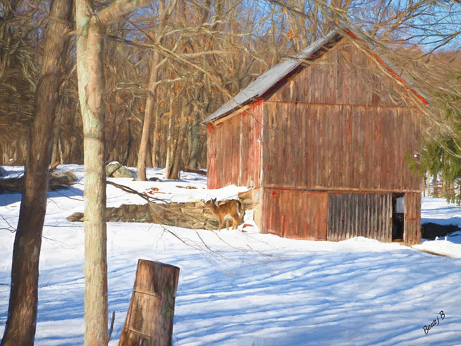Winter Farm Digital Art by Bearj B Photo Art