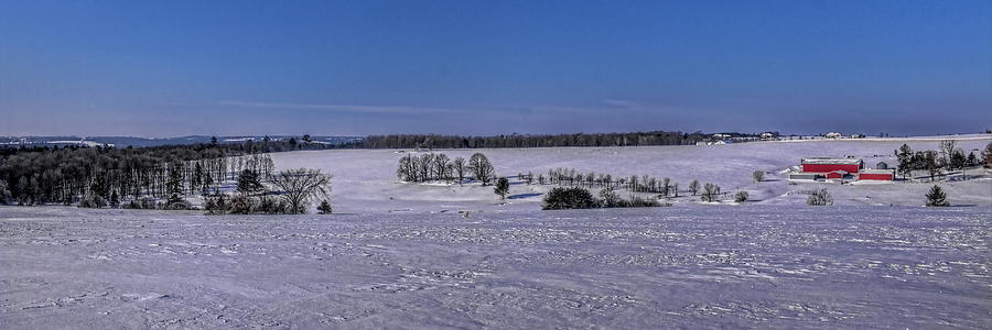 Winter Farm Valley Under Blue Skies Photograph by Dale Kauzlaric