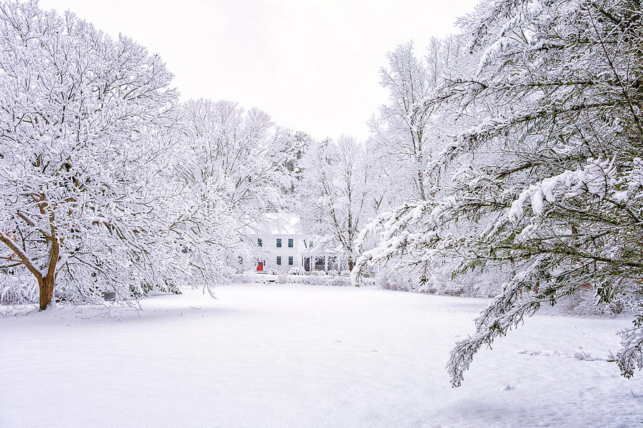 Winter Farmhouse Photograph by Jeff Sinon