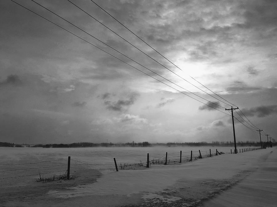 Winter fence BW Photograph by Lisa Mutch