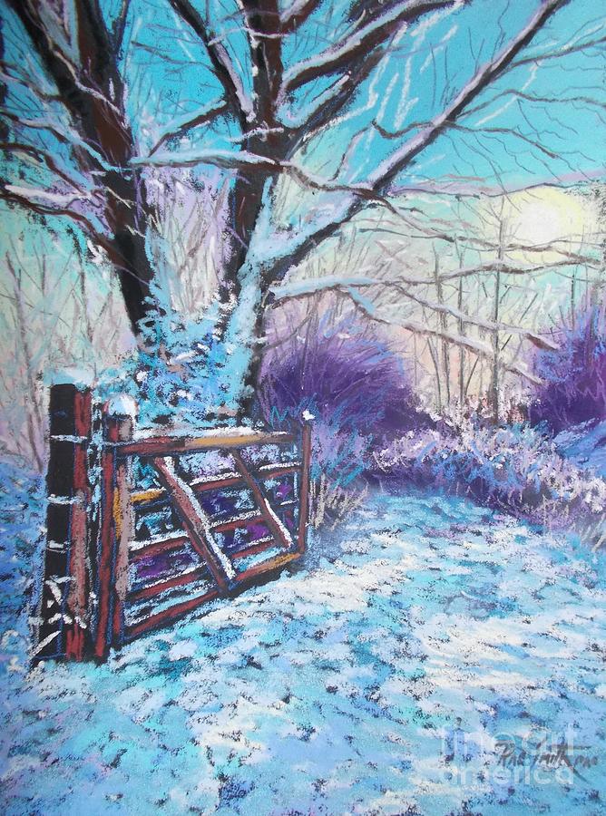 Winter Fence  Pastel by Rae  Smith PAC