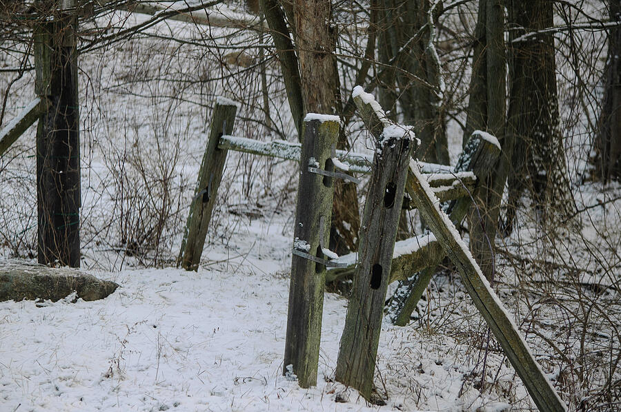 Winter fence Photograph by Thierry Lach Winter fence Photograph by Thierry Lach