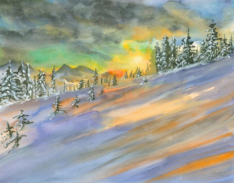 Winter Field Painting by Hiroko Stumpf