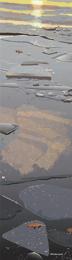 Ice Digital Art - Winter Floats by Marian Federspiel