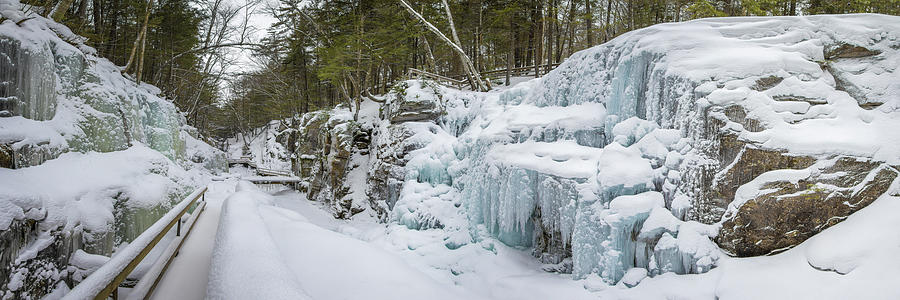Winter Flume Blue Ice Photograph by White Mountain Images