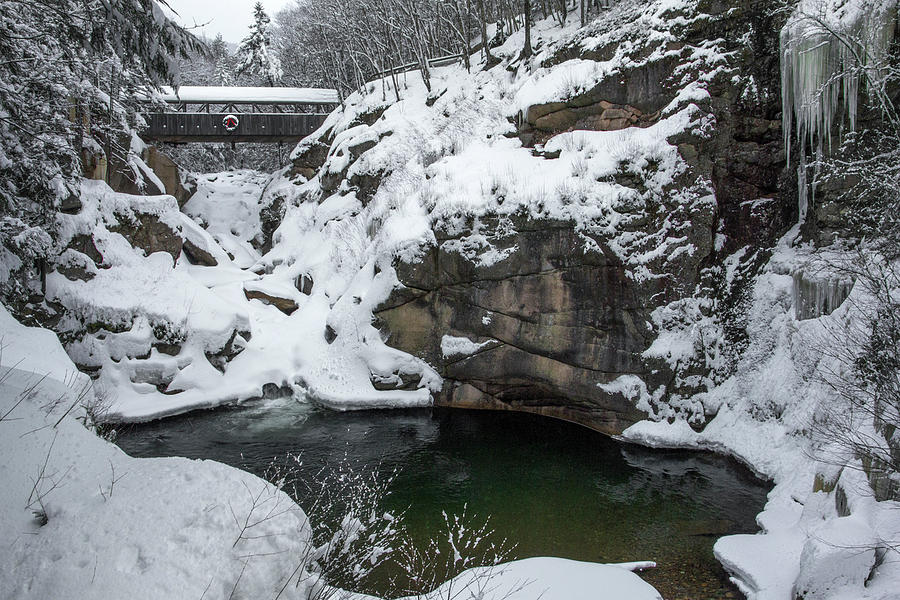 Winter Flume Pool Photograph by White Mountain Images