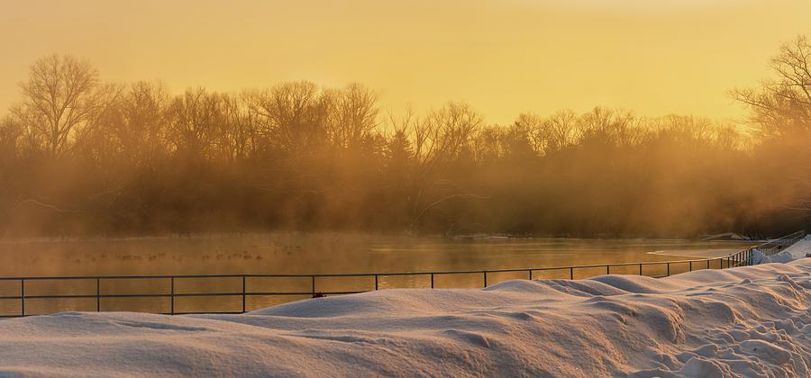 Winter Fog Over Trexler Park Pond Photograph by Jason Fink