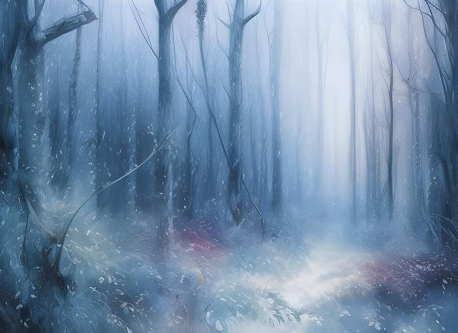 Winter Forest Digital Art by Beverly Read