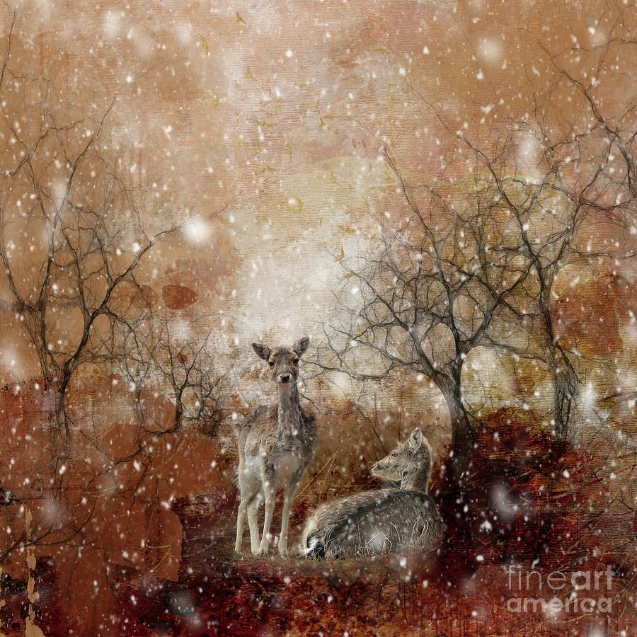 Winter Forest Mixed Media by Eva Lechner