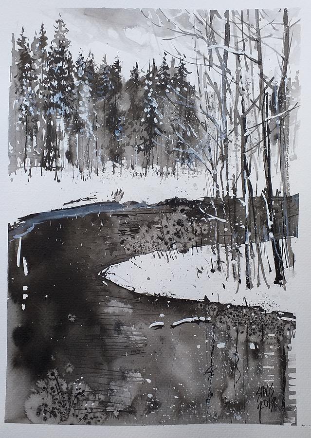 Winter forest Painting by Lorand Sipos