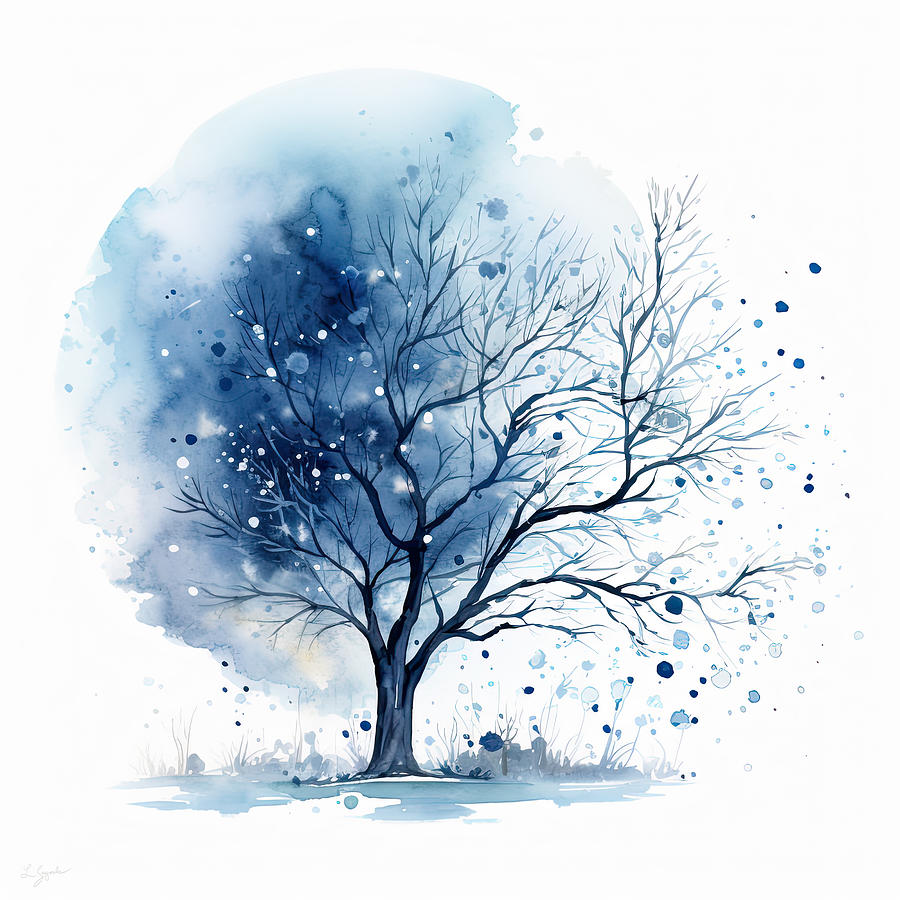 Winter- Four Seasons Painting Painting by Lourry Legarde Winter- Four Seasons Painting Painting by Lourry Legarde
