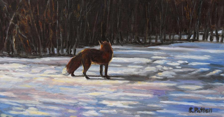 Winter Fox Painting by Eileen Patten Oliver