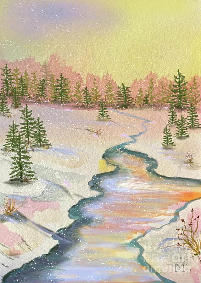 Winter Freeze Painting by Monika Shepherdson