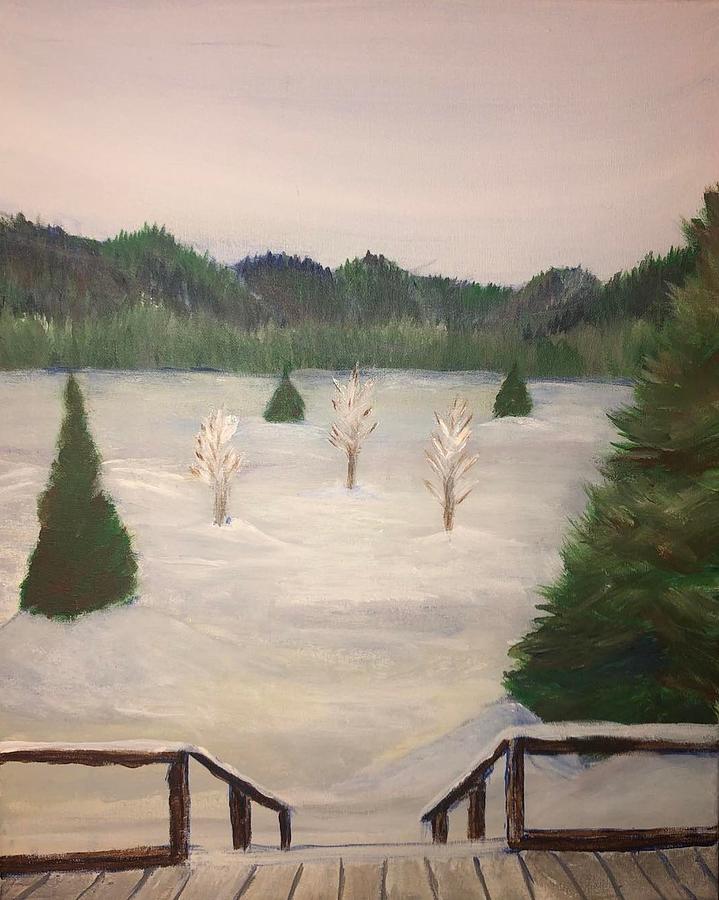 Winter from the Deck Painting by Joseph Eisenhart