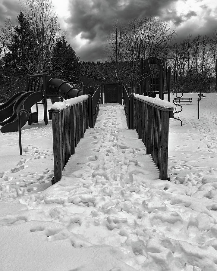 Winter Fun BW Photograph by Scott Olsen