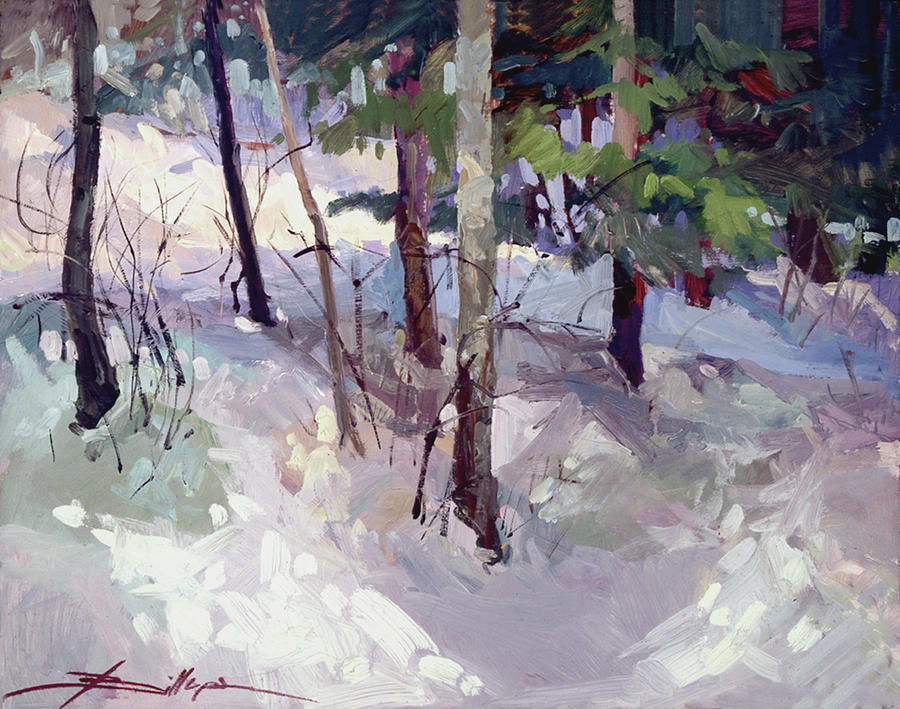 Winter Garden Plein Air Painting by Elizabeth - Betty Jean Billups