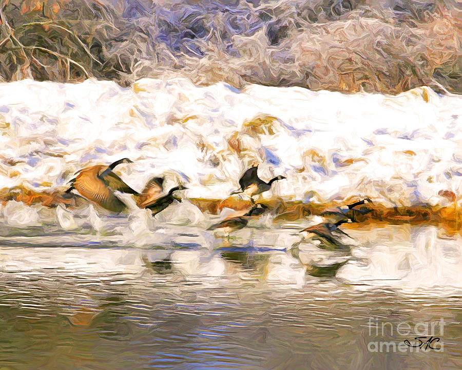 Winter Geese Digital Art by Stacey Carlson
