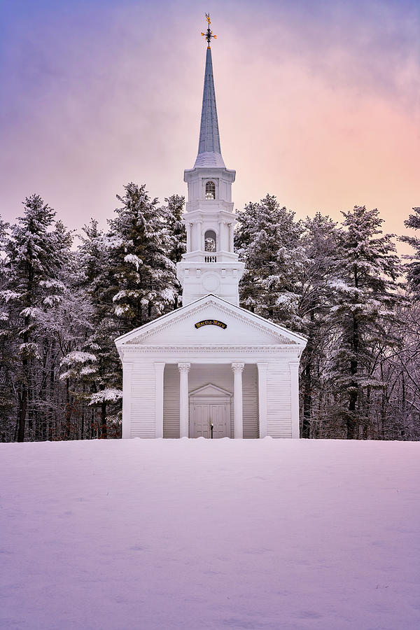 Winter Photograph - Winter Glow at the Chapel by Rick Berk