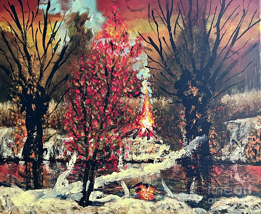 Winter Glow Painting by Dariusz Orszulik