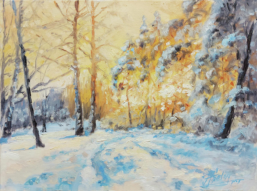 Winter glow Painting by Irek Szelag