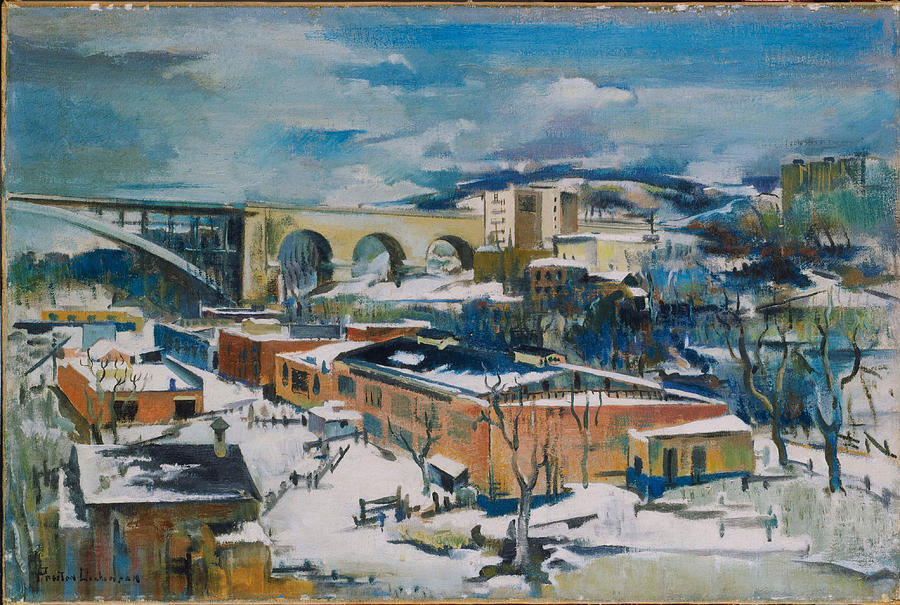 Winter Painting - Winter  Harlem River  by Preston Dickinson