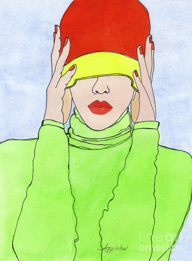Winter Hat Shopping Painting by Norma Appleton