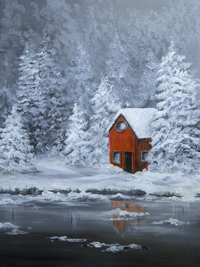 Winter Hideaway Painting by Judy Imeson