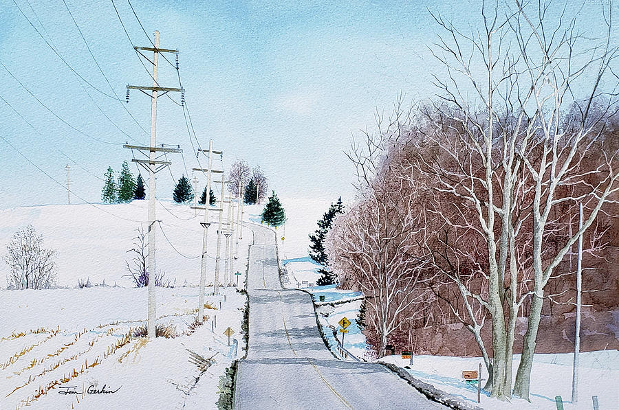 Winter Highway Painting by Jim Gerkin