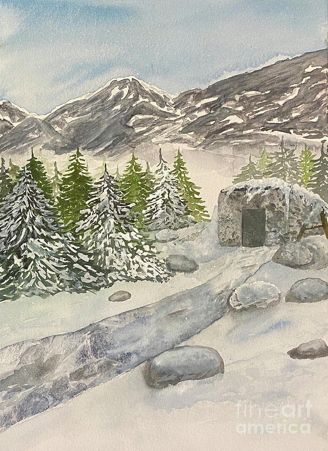 Winter Hike Painting by Lisa Neuman