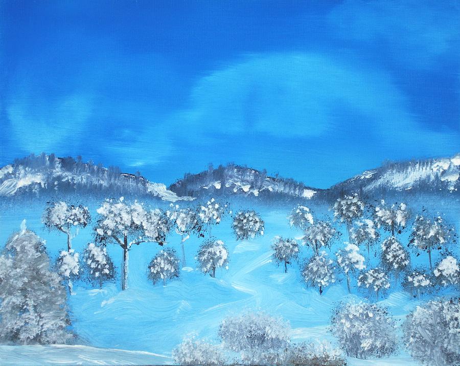 Winter Hills Painting by Anastasiya Malakhova