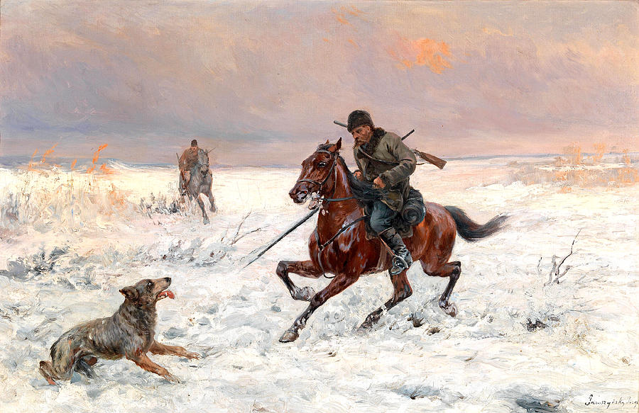 Winter Hunt Painting by Jozef Jaroszynski - Fine Art America